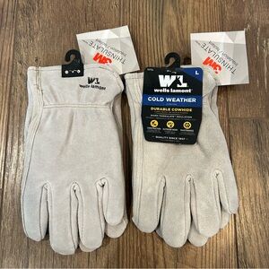 Lot of 2 Wells Lamont 3M Thinsulate Insulation Cowhide Gloves Large